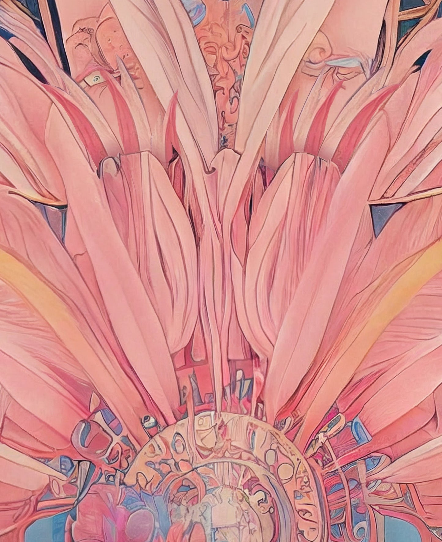 Amaterasu Print - Sun Goddess Poster in the style of Mucha, No Frame