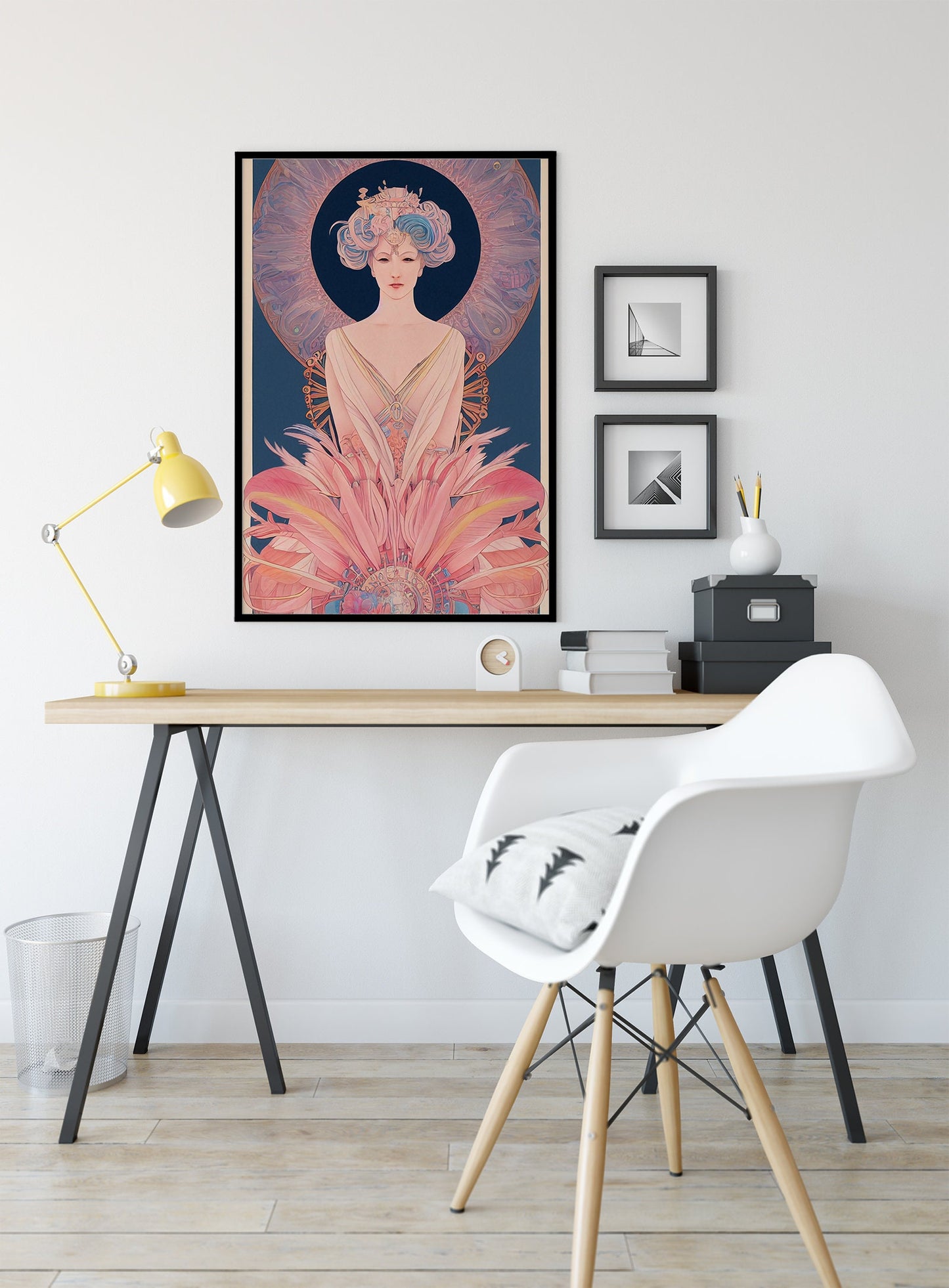 Amaterasu Print - Sun Goddess Poster in the style of Mucha, No Frame