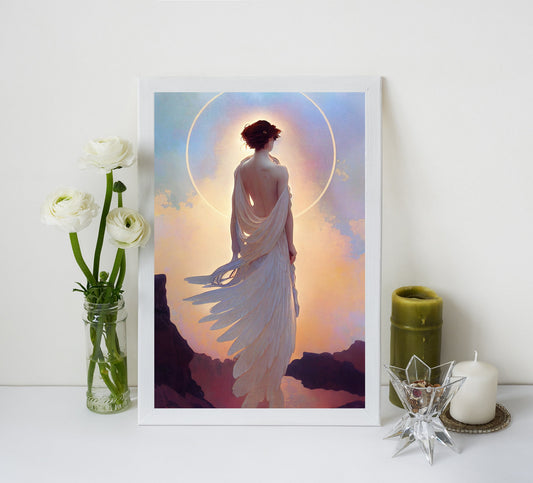 Angel Print - Goddess - Dreamy Poster Bohemian - Goddess Print Large Artwork - Spirit Guide Angel Poster