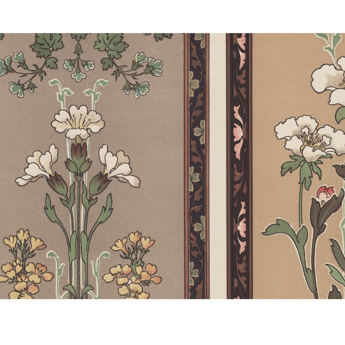 Art Nouveau Floral Print - Paris - Vintage Poster - High Quality - Large Artwork
