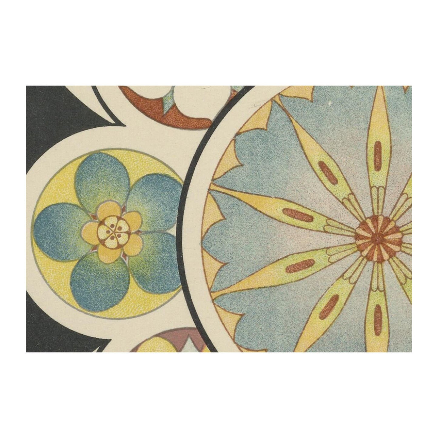 Art Nouveau Poster Neutral - Mandalas - Floral Print Bohemian Print Large Artwork Beige Vintage
