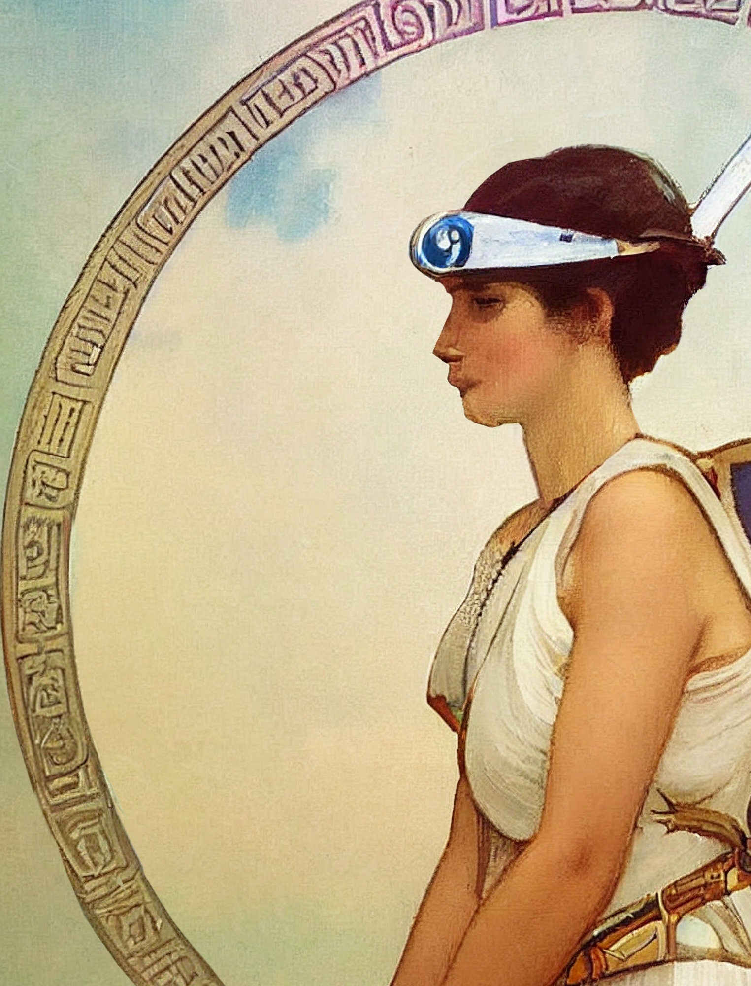 Athena Greek Goddess Poster, Athena Print in the style of Mucha, No Frame