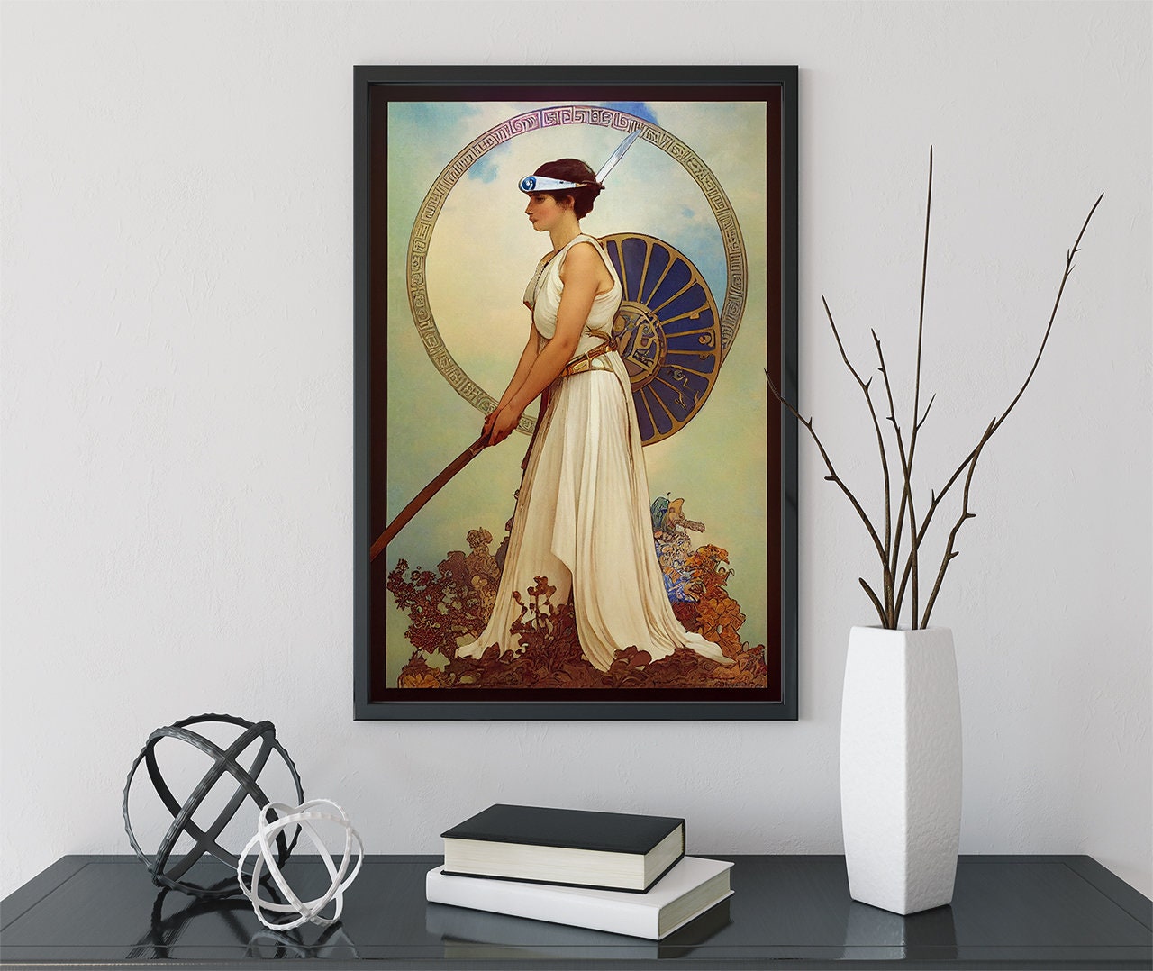 Athena Greek Goddess Poster, Athena Print in the style of Mucha, No Frame