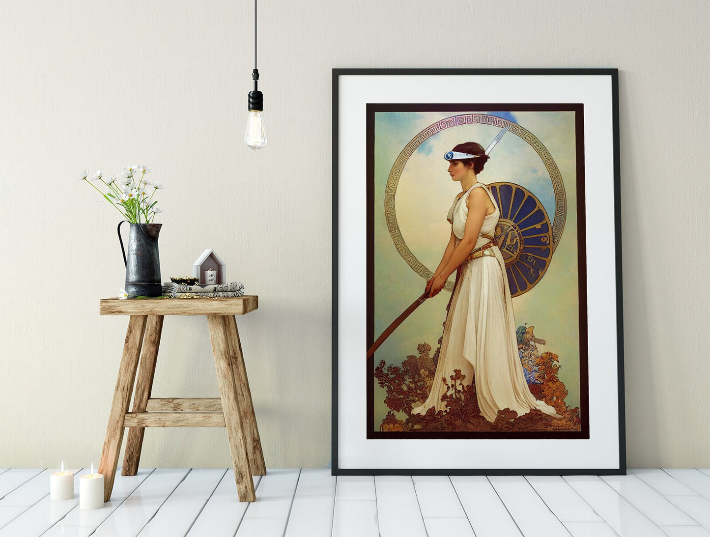 Athena Greek Goddess Poster, Athena Print in the style of Mucha, No Frame