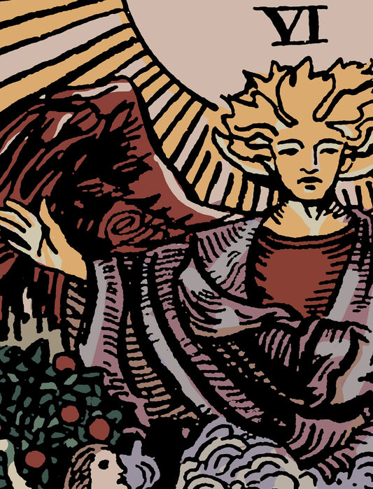 The Lovers Tarot Card Print Dark Colors Poster Unframed Wall Art For Living Room And Bedroom by My Store