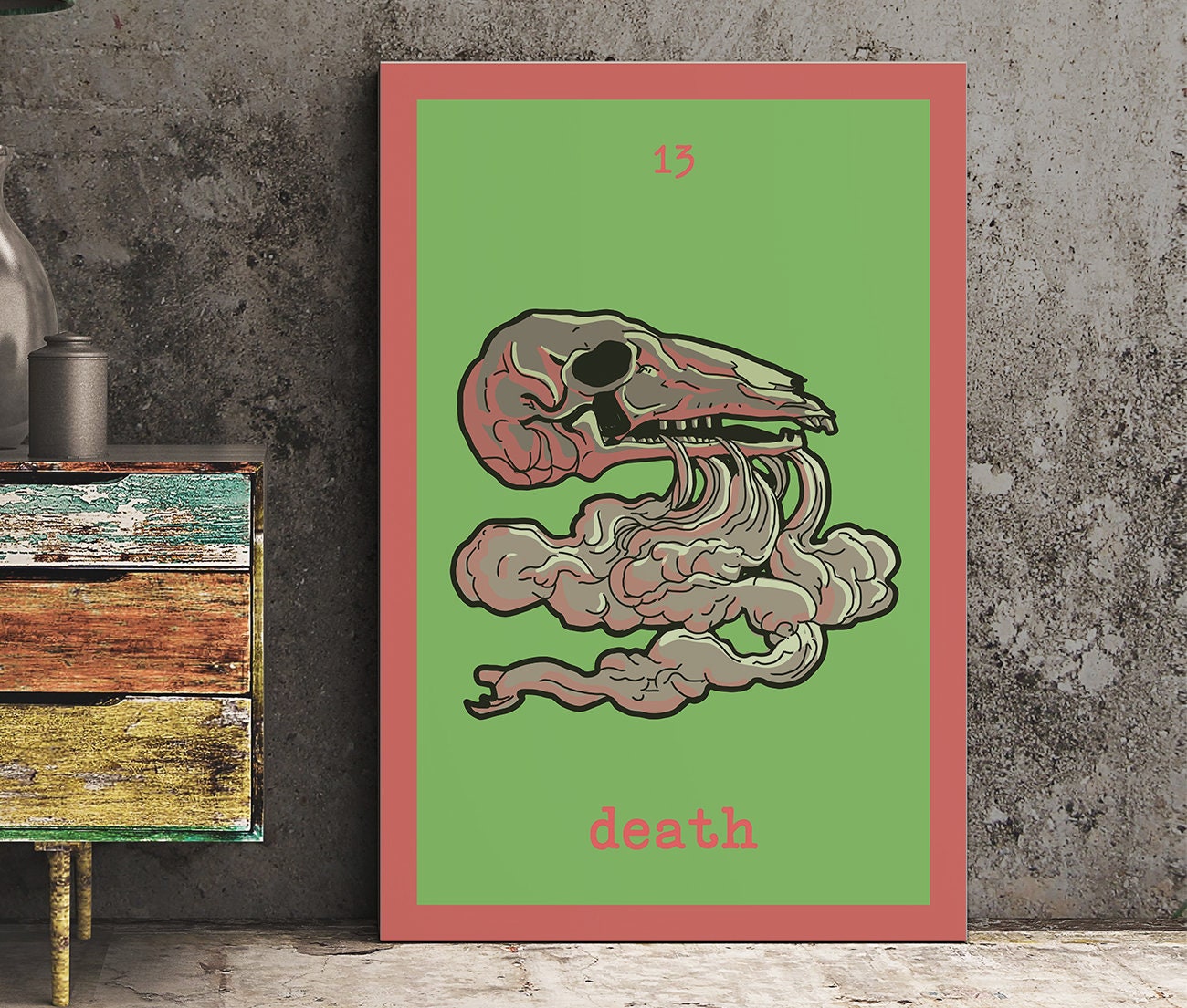 Death - Tarot Card Print from the Green Menagerie Tarot - The Death Card Rider Waite Poster, No Frame