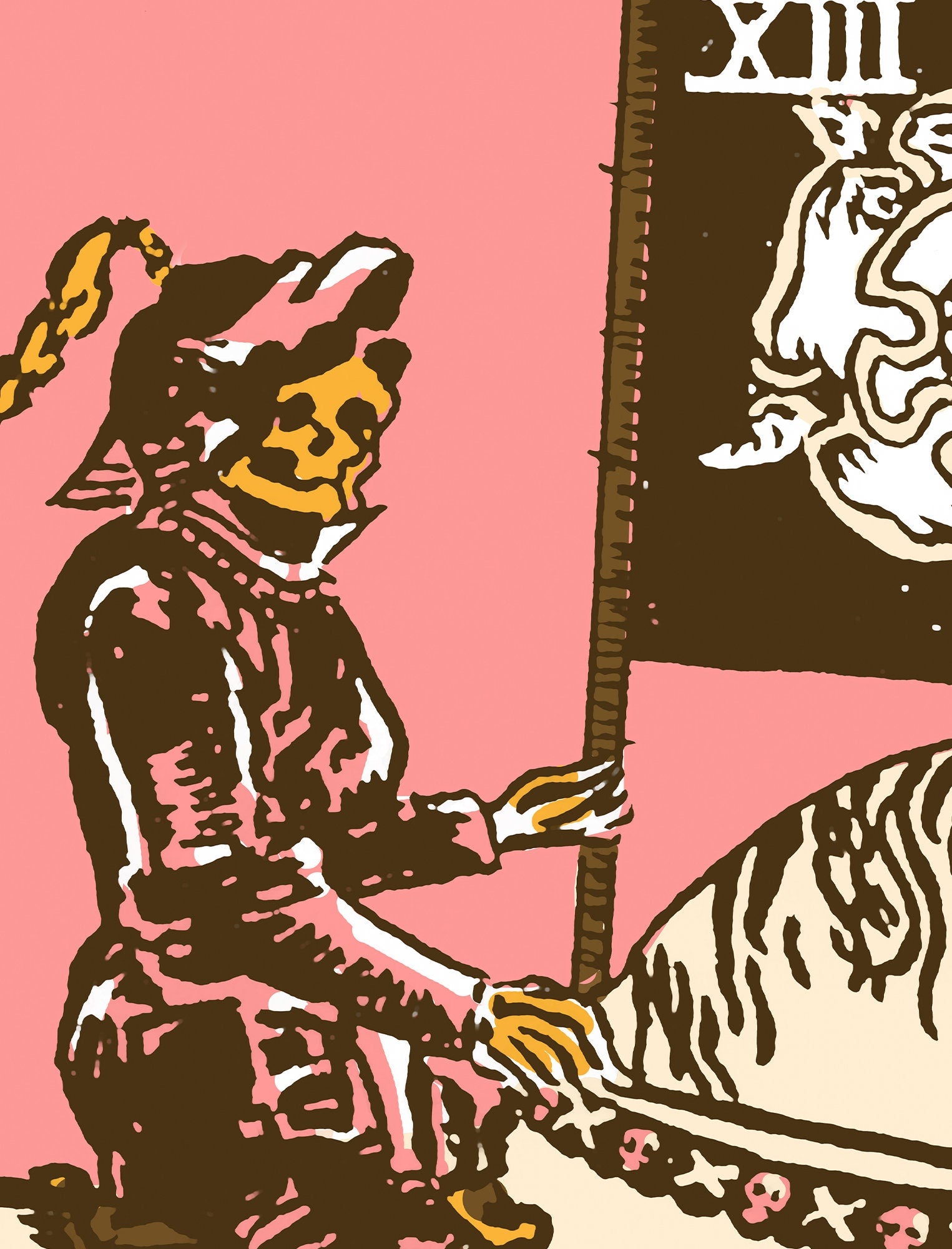 Death - Tarot Card Print - The Death Card Neapolitan goth punk Poster, No Frame