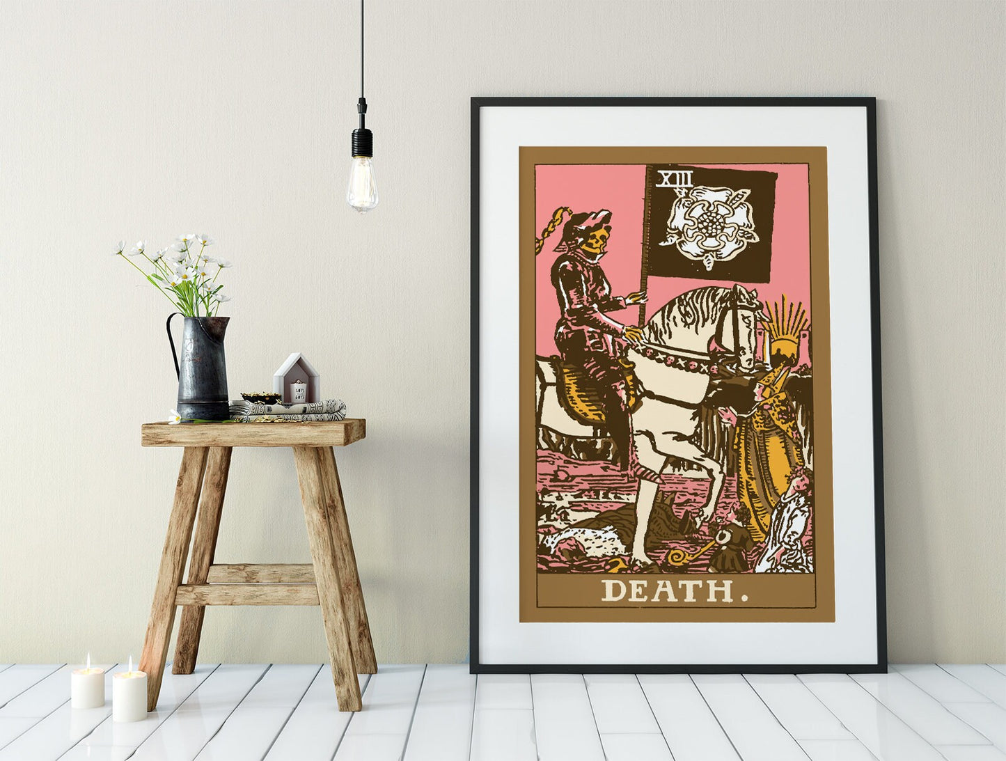 Death - Tarot Card Print - The Death Card Neapolitan goth punk Poster, No Frame
