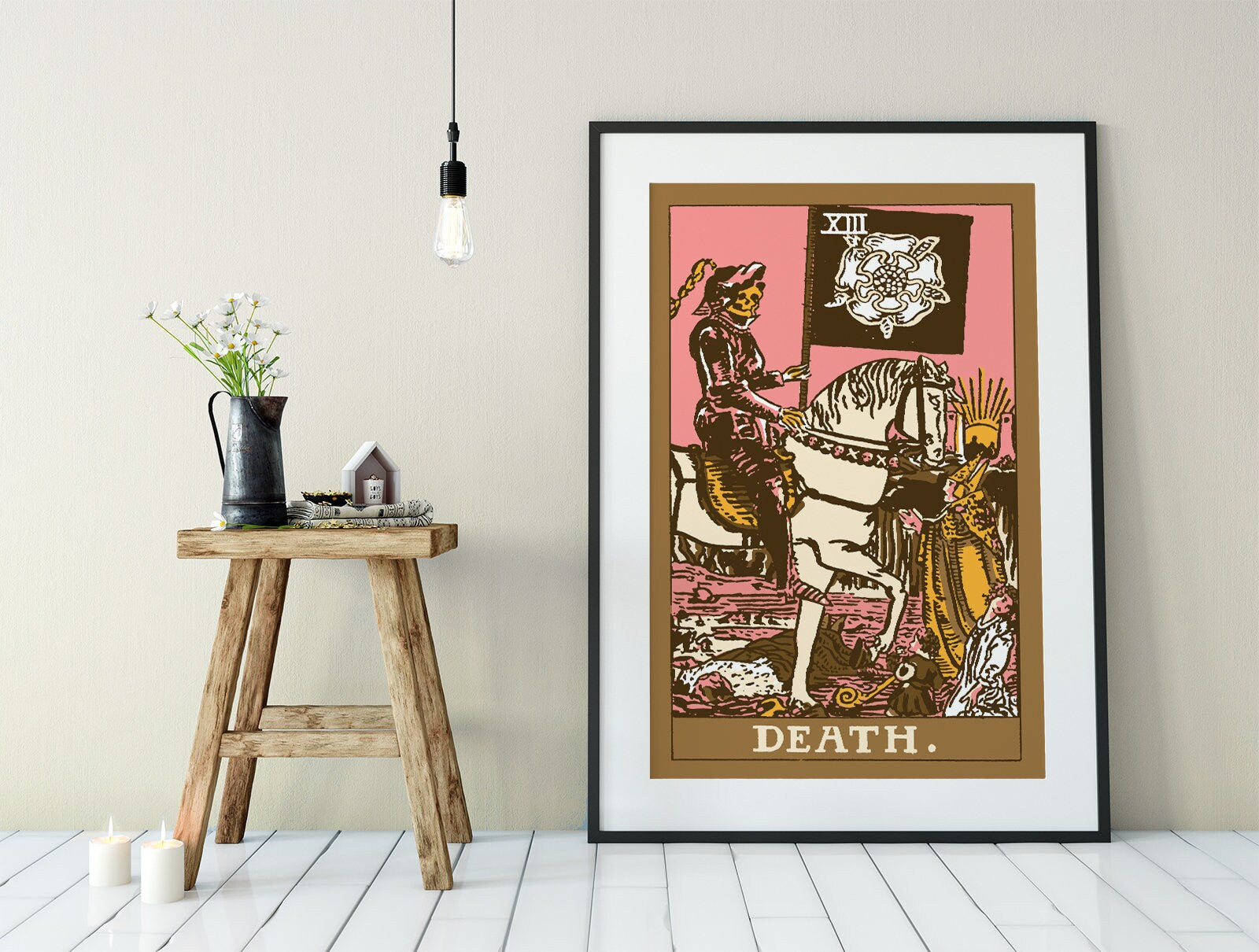 Death - Tarot Card Print - The Death Card Neapolitan goth punk Poster, No Frame