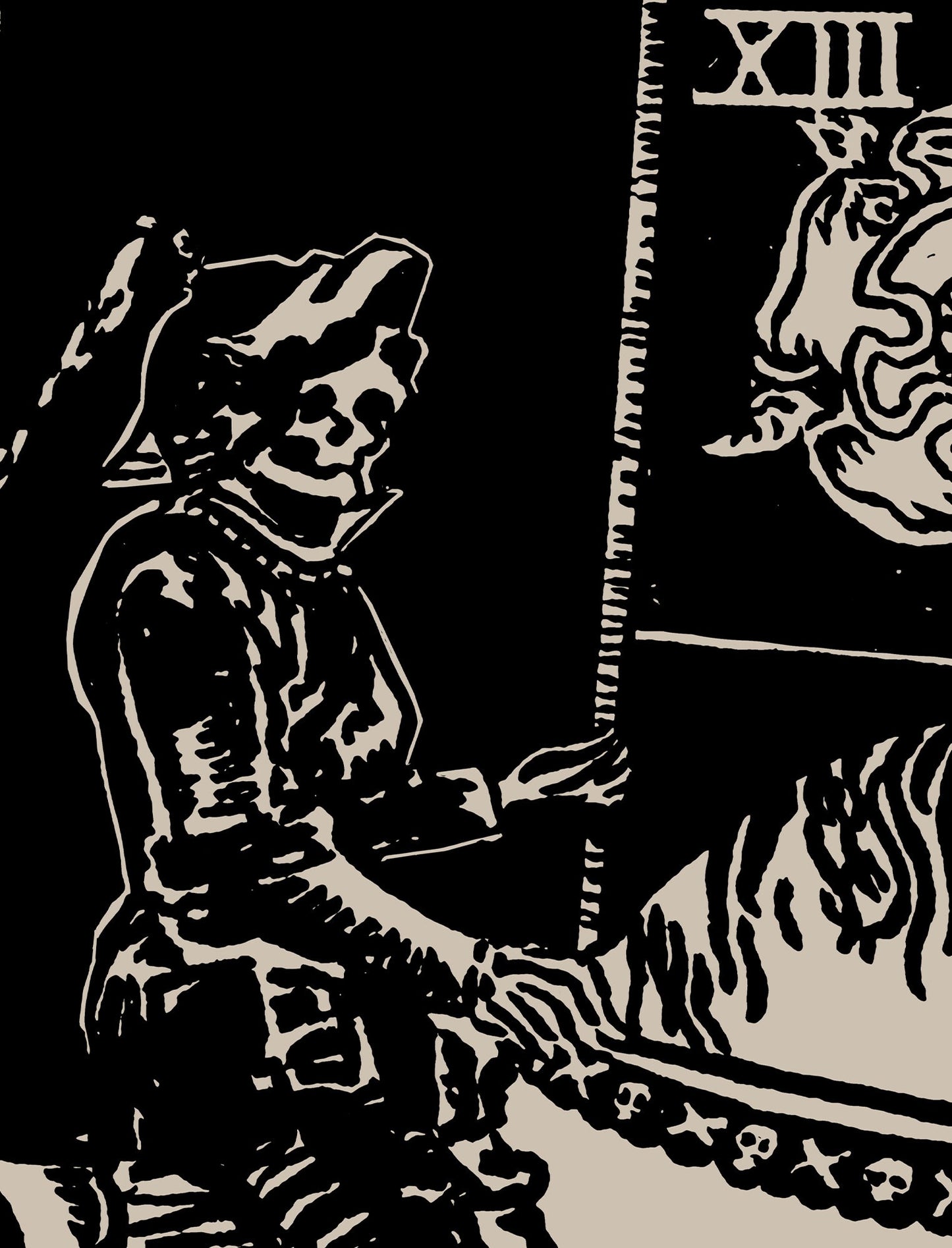 Death - Tarot Card Print - The Death Black Card Rider Waite Poster, No Frame