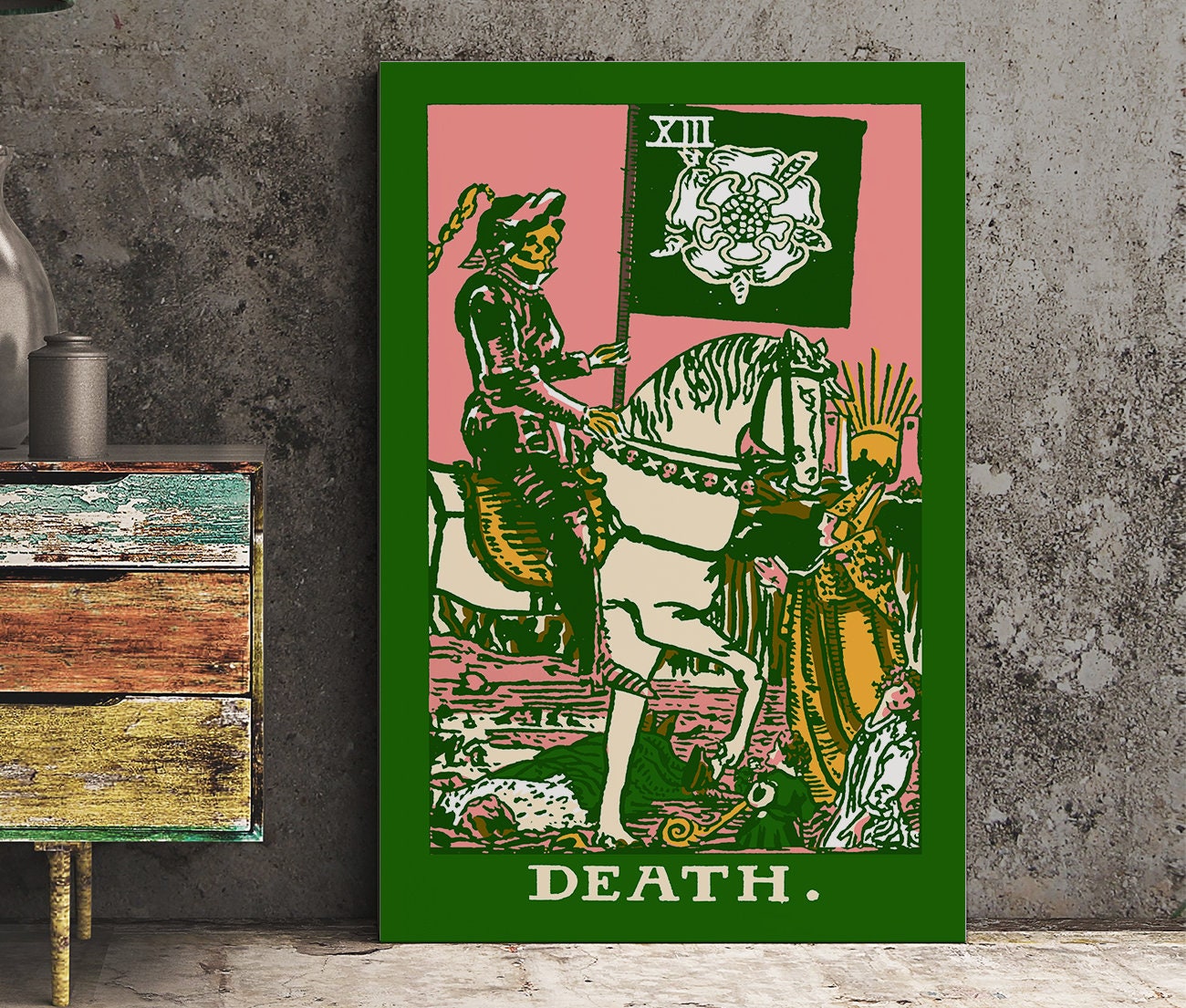 Death - Tarot Card Print - The Death Card Bubblegum goth punk Poster, No Frame