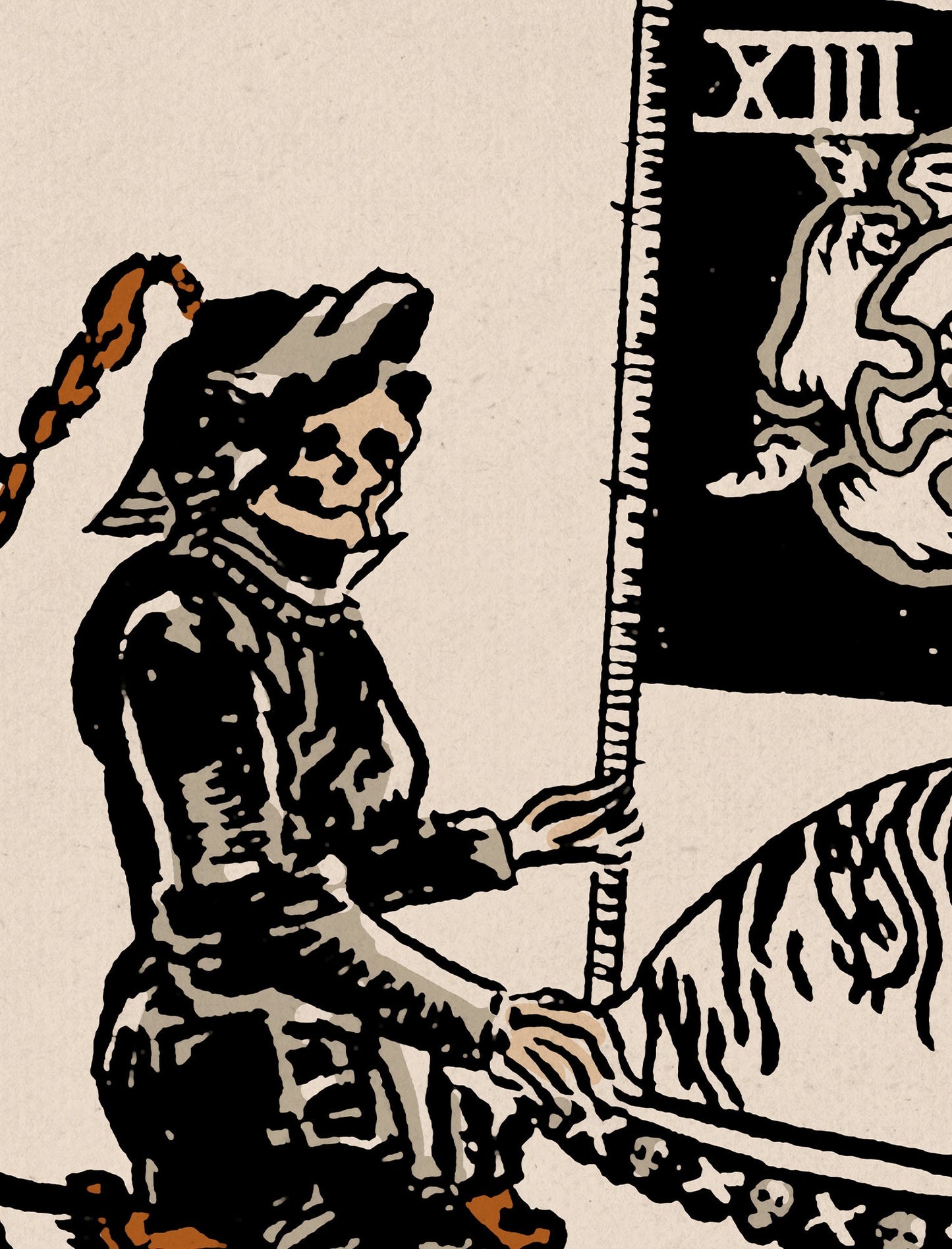 Death - Tarot Card Print - The Death Card Neutral Vibe Poster Eclectic Tarot, No Frame