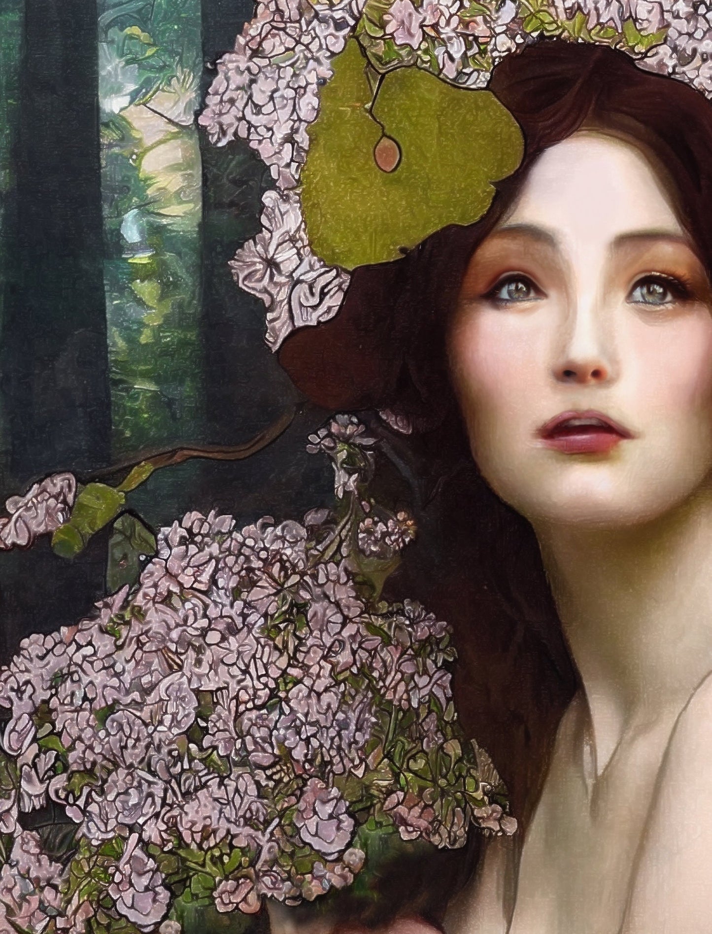 Deco - Art Nouveau Goddess - Poster Bohemian - Goddess Print Large Artwork Hippie Lady