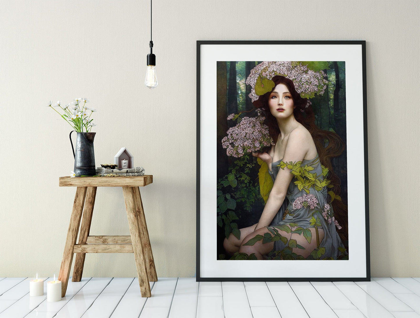 Deco - Art Nouveau Goddess - Poster Bohemian - Goddess Print Large Artwork Hippie Lady