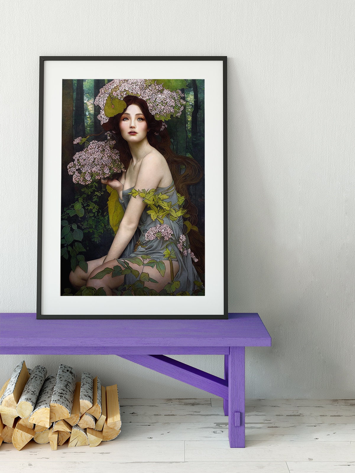 Deco - Art Nouveau Goddess - Poster Bohemian - Goddess Print Large Artwork Hippie Lady