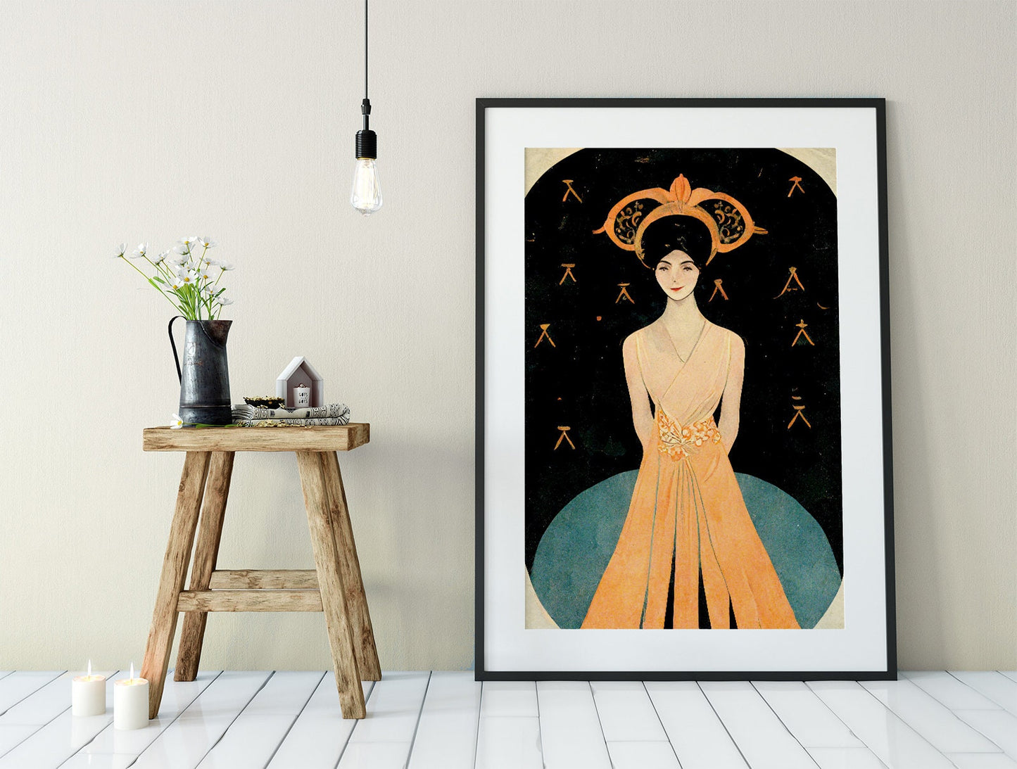 Deco - Art Nouveau Goddess - Poster Bohemian - Goddess Print Large Artwork Hippie Lady - George Barbier Inspired Goddess