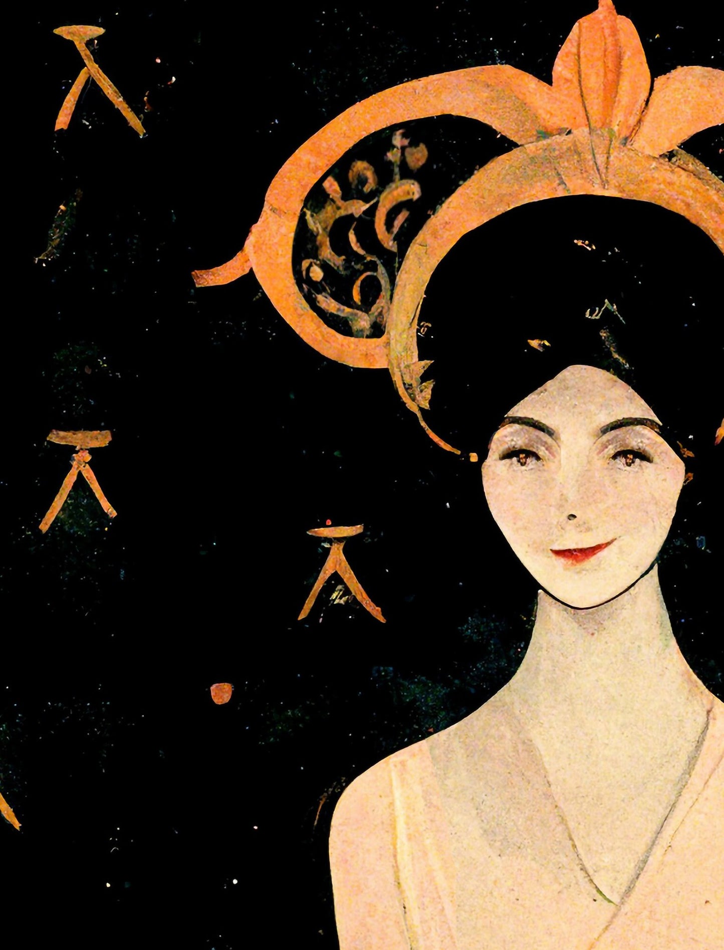 Deco - Art Nouveau Goddess - Poster Bohemian - Goddess Print Large Artwork Hippie Lady - George Barbier Inspired Goddess