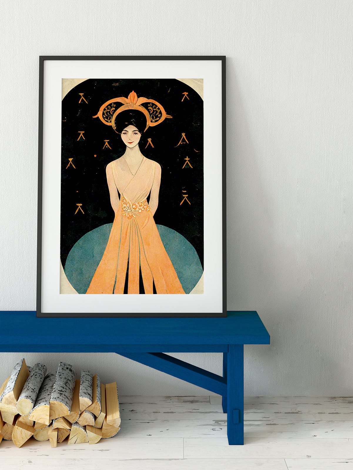 Deco - Art Nouveau Goddess - Poster Bohemian - Goddess Print Large Artwork Hippie Lady - George Barbier Inspired Goddess