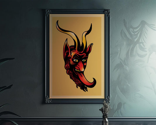 Devil Tattoo Wall Art - Devil Tattoo Poster, No Frame
