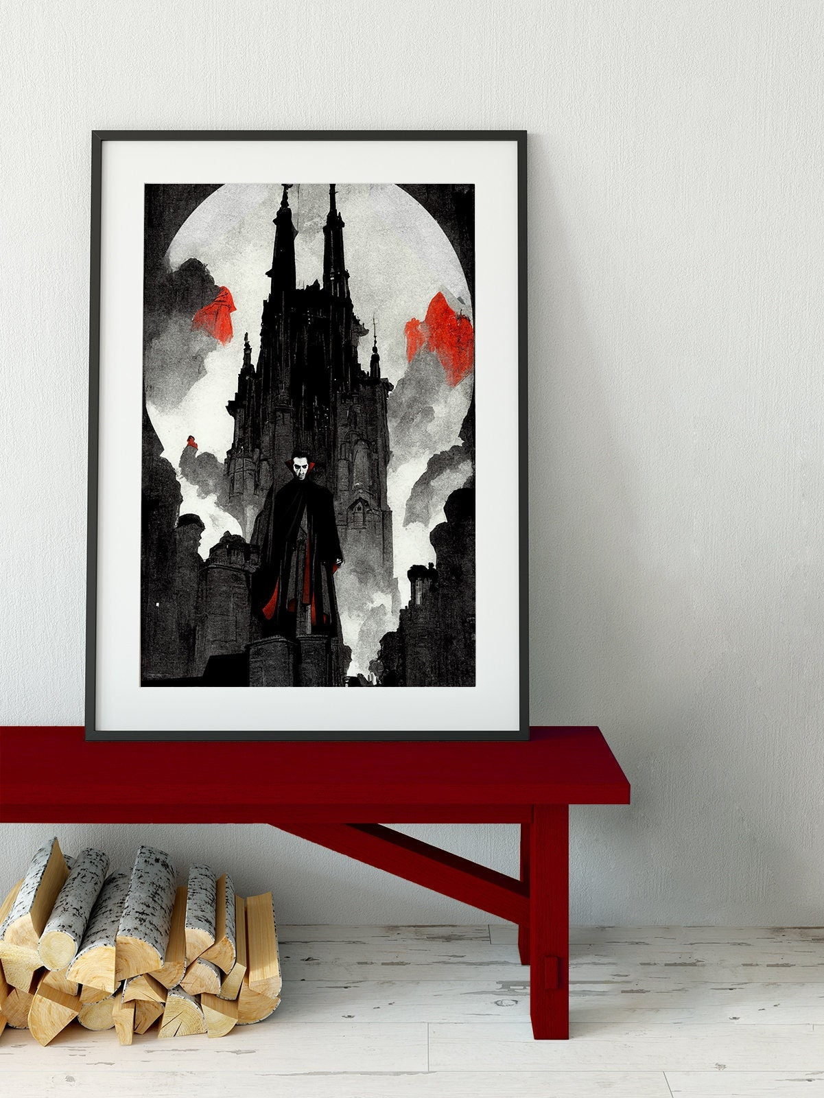 Dracula Print - Nosferatu, Vlad The Impaler, Prince of Darkness, Vampire, Vampyre Poster Halloween Print, No Frame