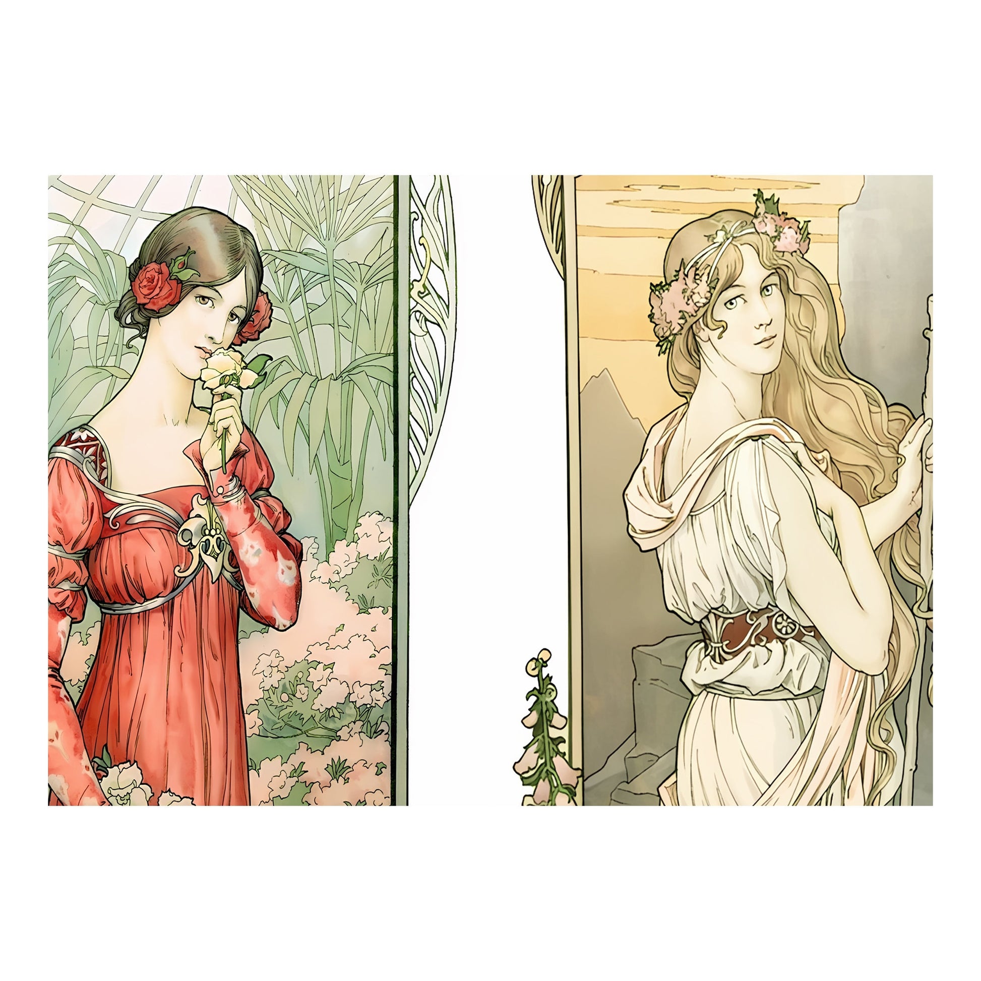 Elizabeth Sonrel Print - Art Nouveau Fleurs des champs, Fleurs des montagnes & Fleurs de serrel - French Painting