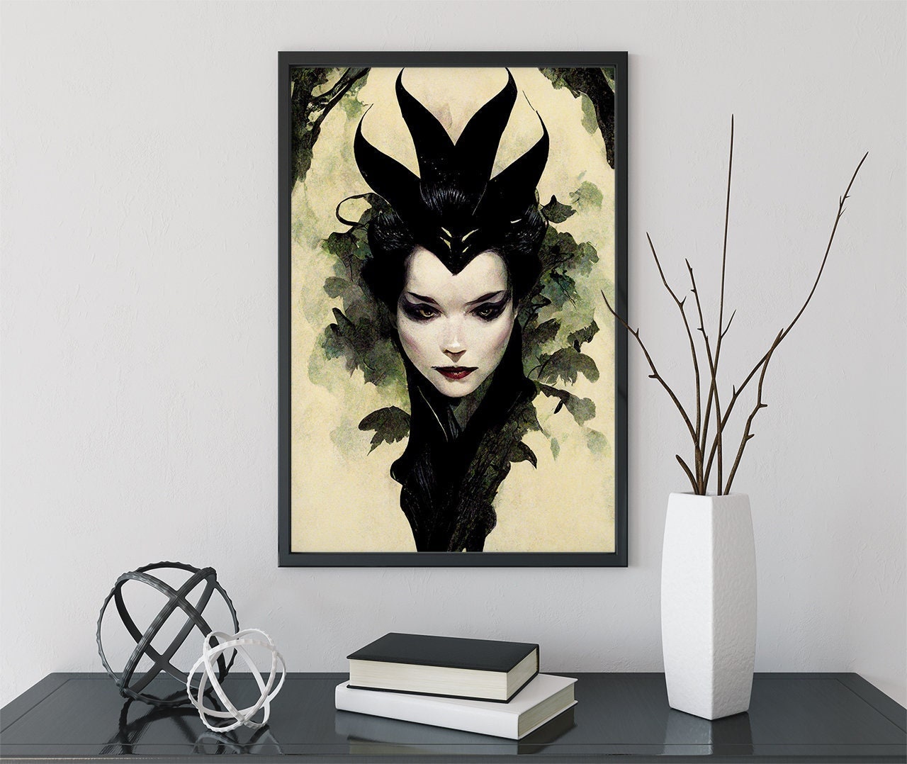Evil Queen Poster, Goth Queen Print, Wicked Witch (No Frame)