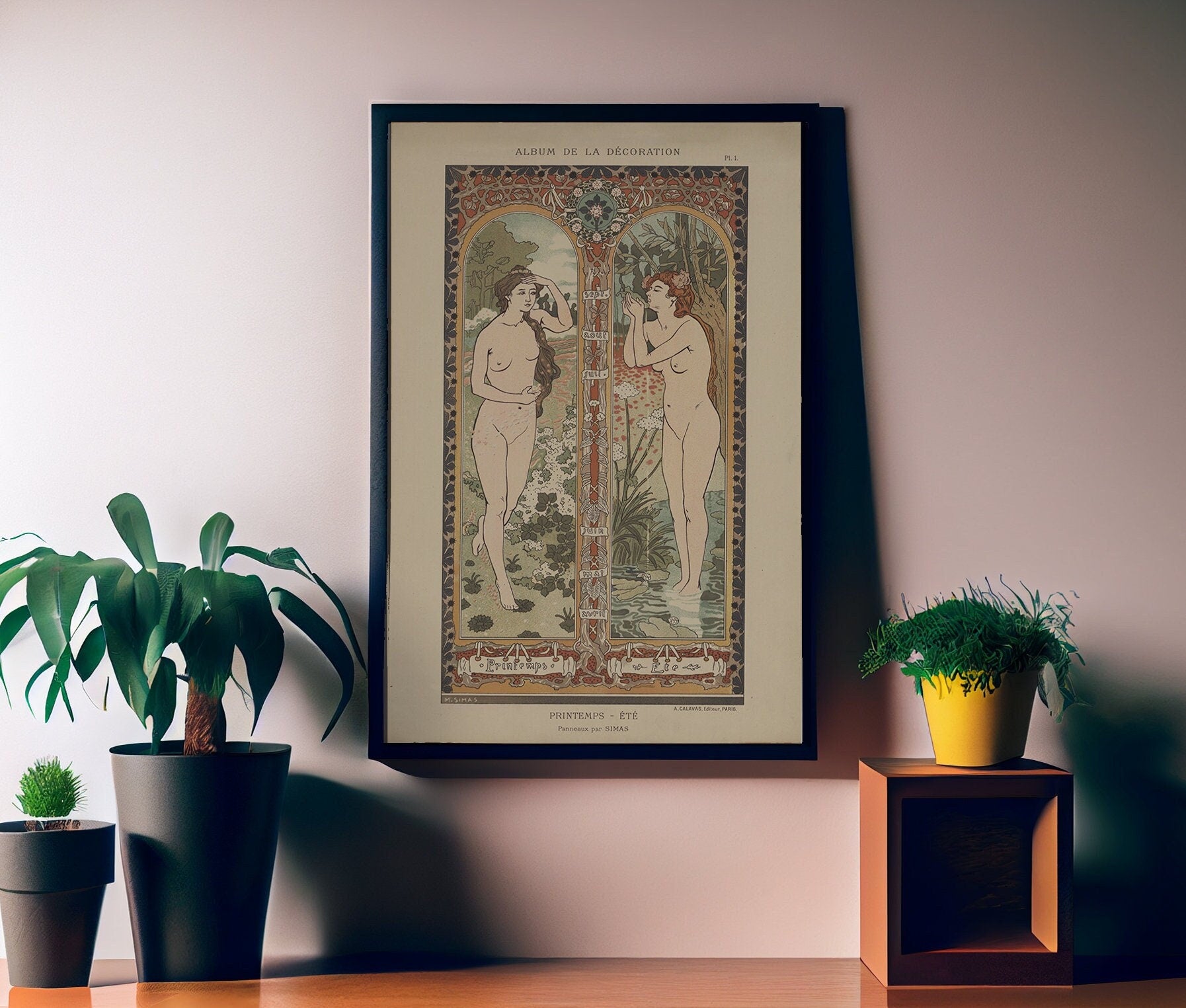 Goddesses of Spring and Summer Print, Spring and Summer Poster (No Frame)