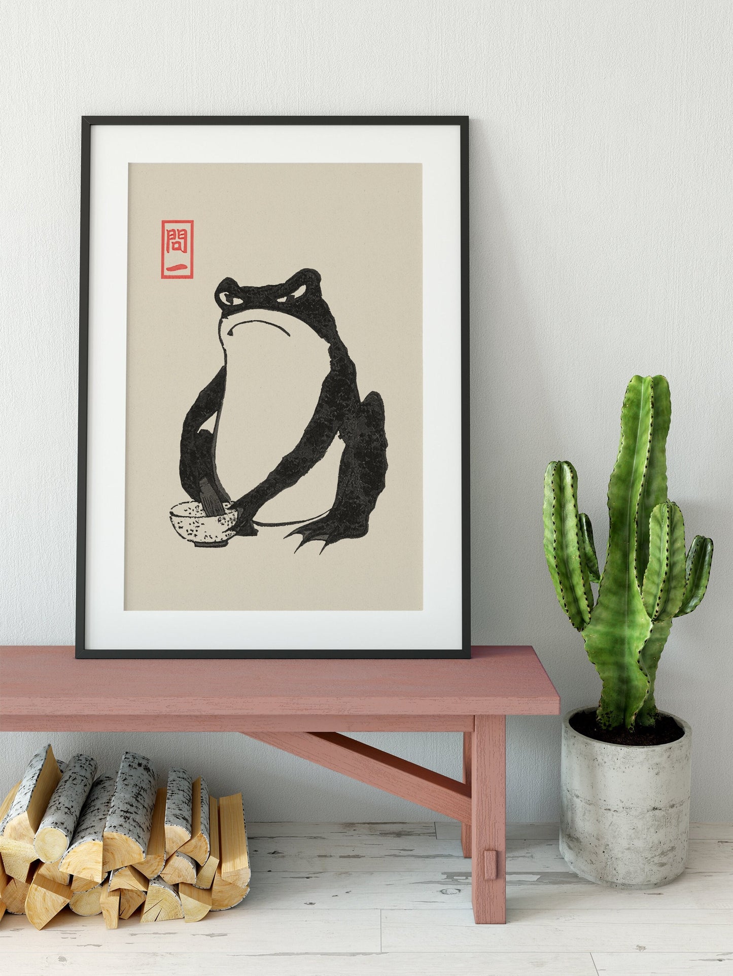 Japanese Frog Painting - Sad Frog - Japanese illustration Print - Matsumoto Hoji Frogs