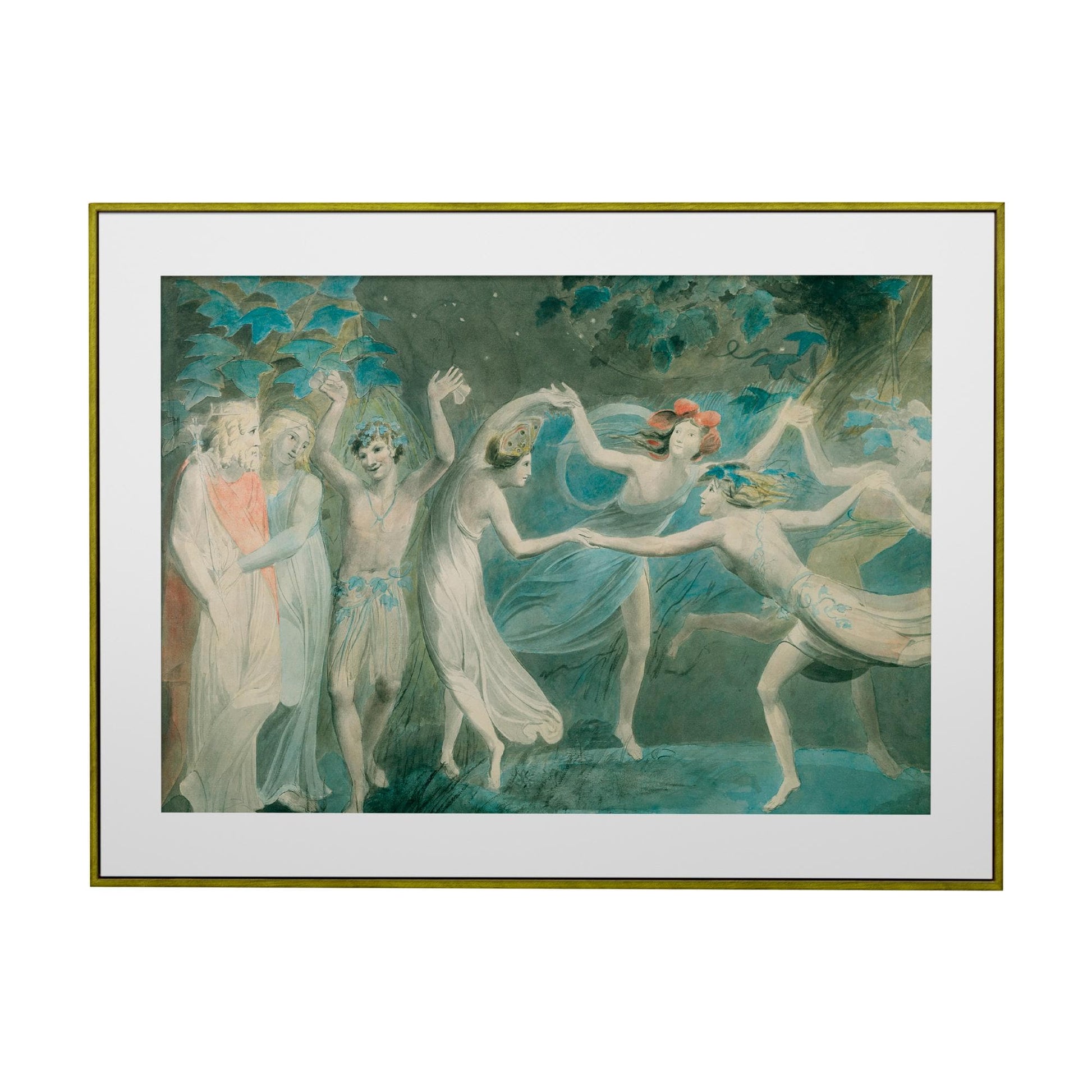 Midsummer Nights Dream Painting - Blue and Green Print - Shakespeare Print