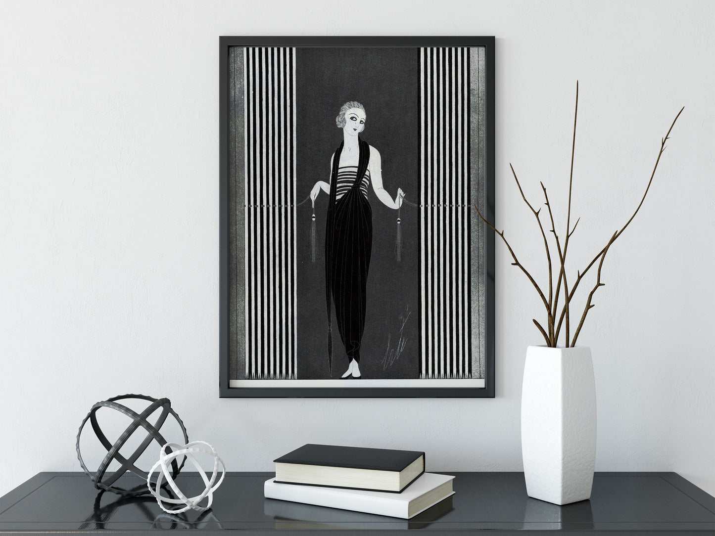 Fashion Magazine Flapper Print - Black and White - Vintage Fashion - Bohemian - Goddess -