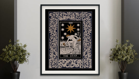 Vintage Star Tarot Print - Star Tarot Poster - Art Deco Tarot - Nouveau Tarot Star Card