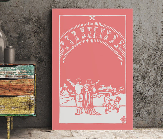 Vibrant 10 of Cups - Tarot Card Print - The Ten of Cups Card Poster, No Frame, perfect for your decor or gift.