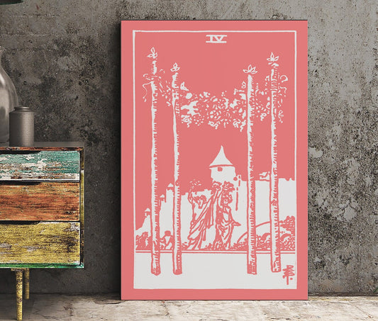 4 of Wands - Tarot Card Print - The Four of Wands Card Poster, No Frame