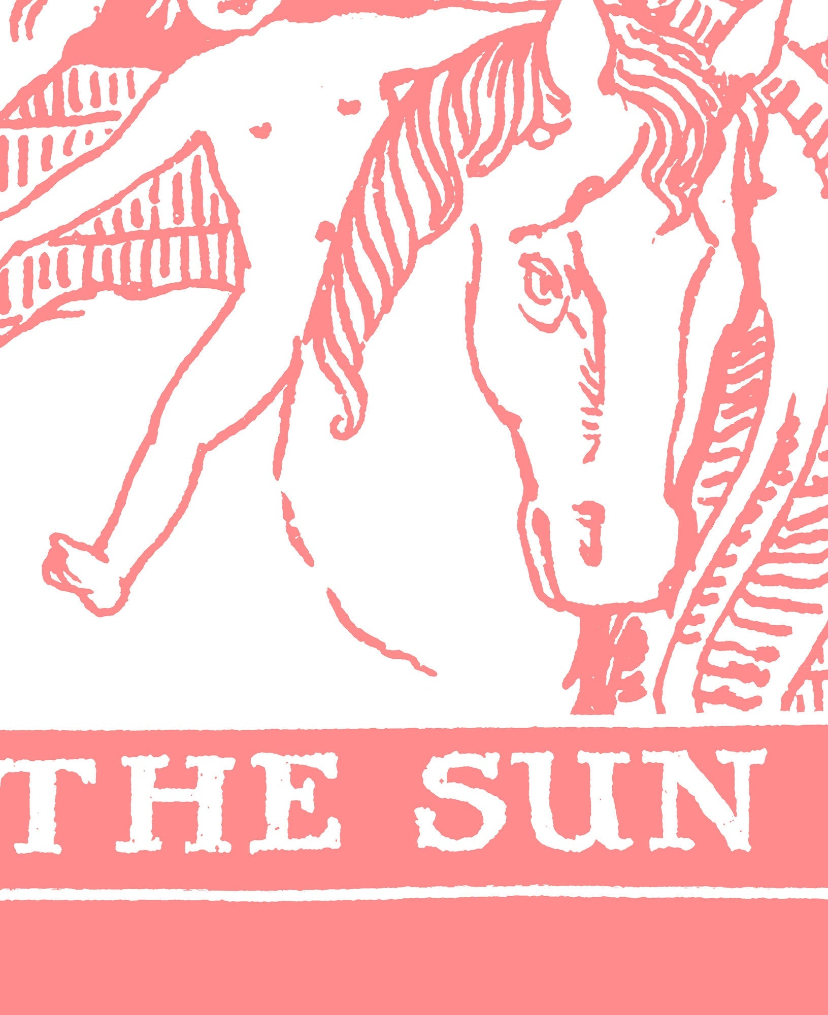 The Sun- Tarot Card Print - The Sun Card Pink and White Poster, No Frame