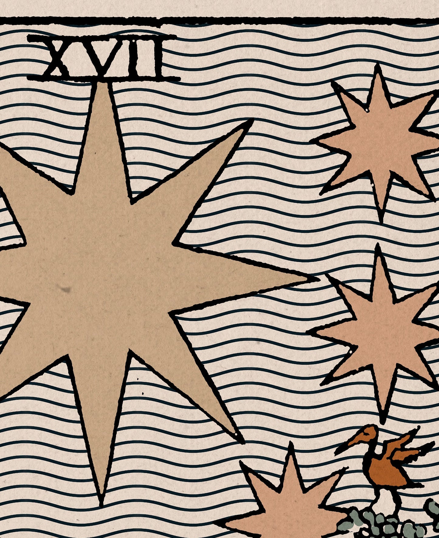 The Star- Tarot Card Print - The Star Card Neutral Vibe Poster Eclectic Tarot, No Frame