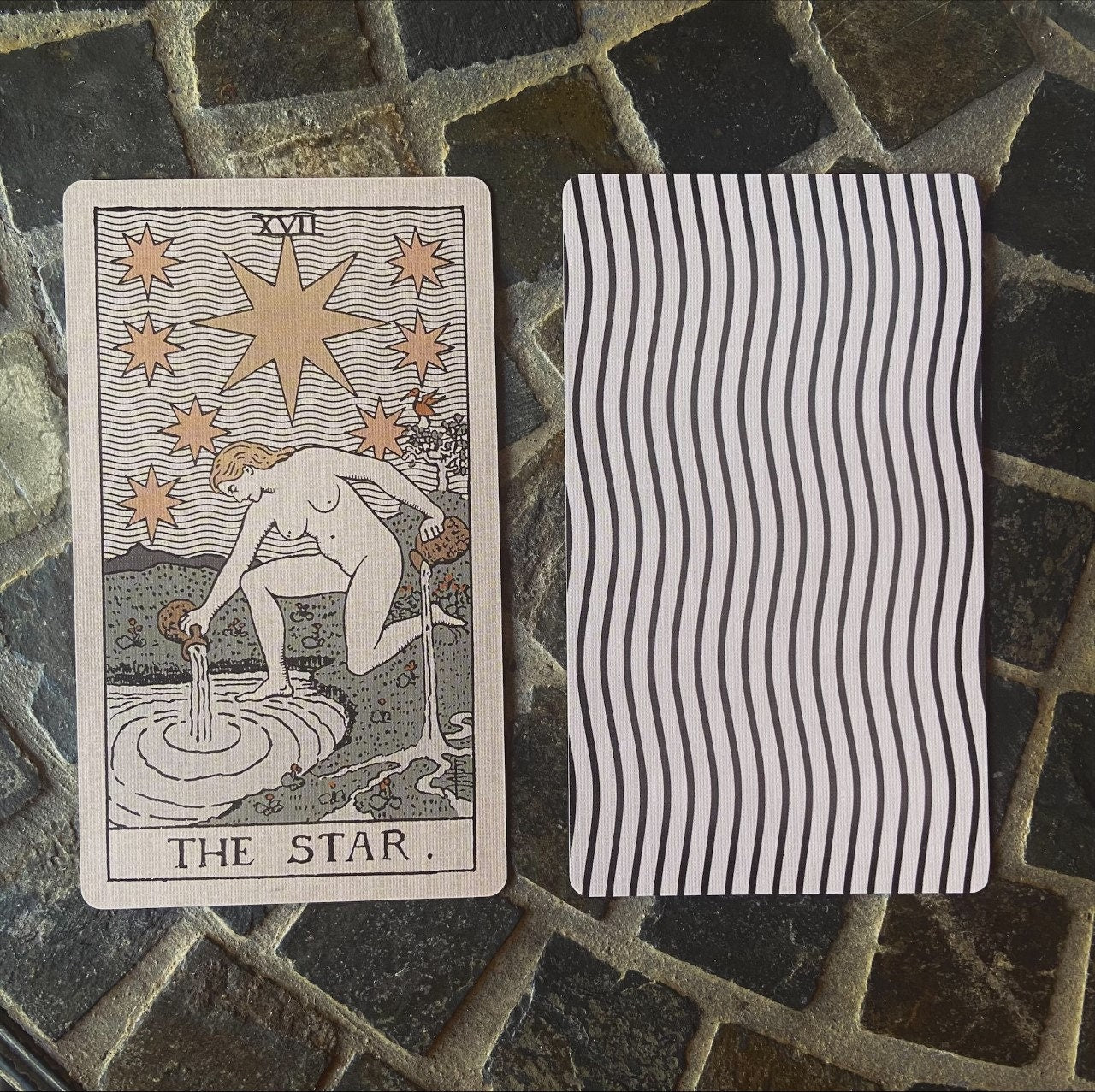 The Star- Tarot Card Print - The Star Card Neutral Vibe Poster Eclectic Tarot, No Frame