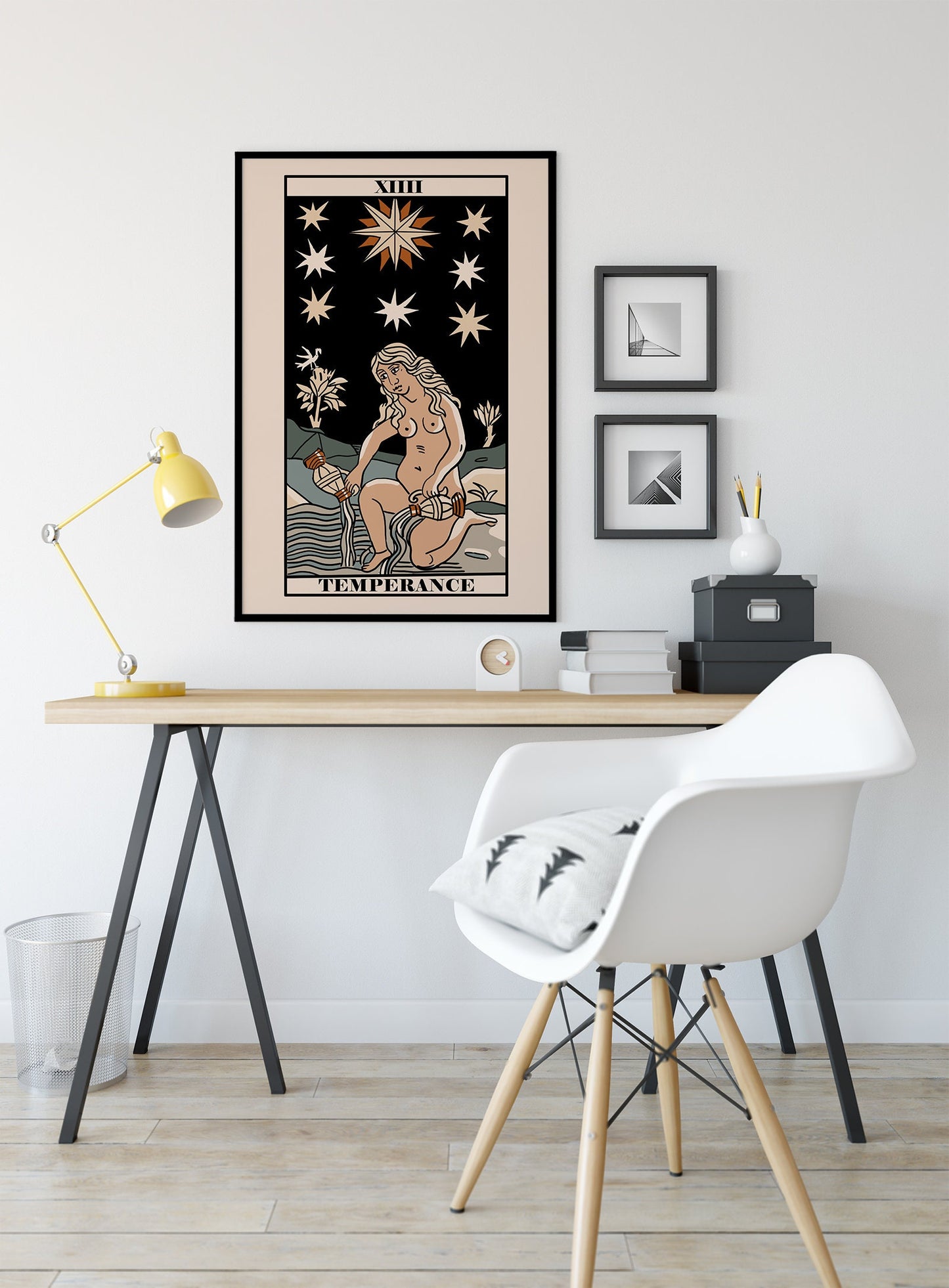 The Star- Tarot de Marseille Card Print - The Star Card Neutral Vibe Poster Eclectic Tarot, No Frame