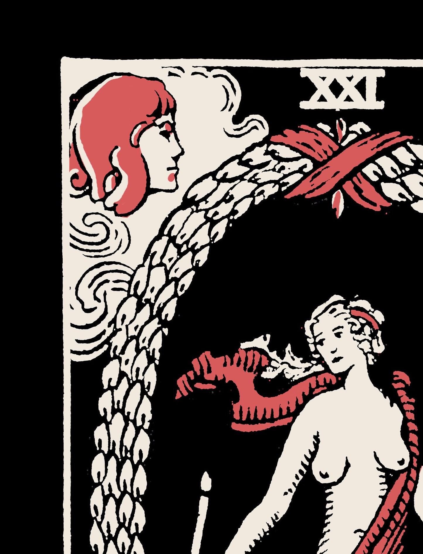 The World - Tarot Card Three Color Print - The World Card 3 Color Poster, No Frame