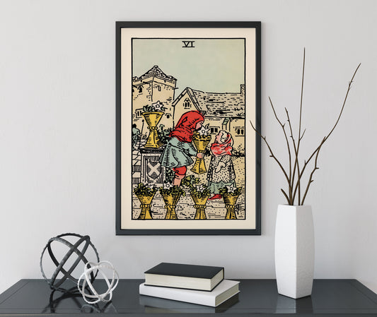 Six Of Cups Tarot Card Print Poster No Frame by My Store
