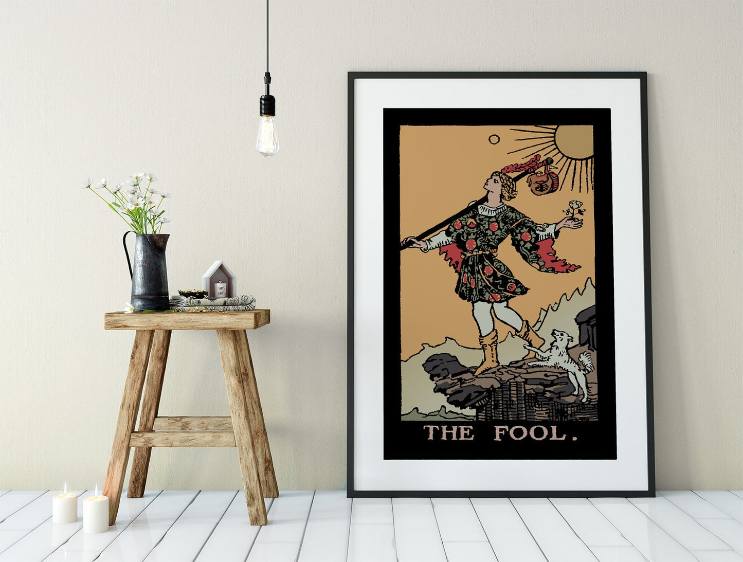 The Fool- Tarot Card Print - The Fool Card Darker Colorway Poster, No Frame