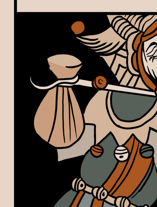 The Fool Tarot de Marseille Card Print Neutral Vibe Poster For Elegant Eclectic Decor by My Store