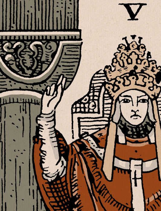 The Hierophant Tarot Card Print Neutral Vibe Poster No Frame Wall Art for Modern Interiors Minimalist Home Decor by My Store