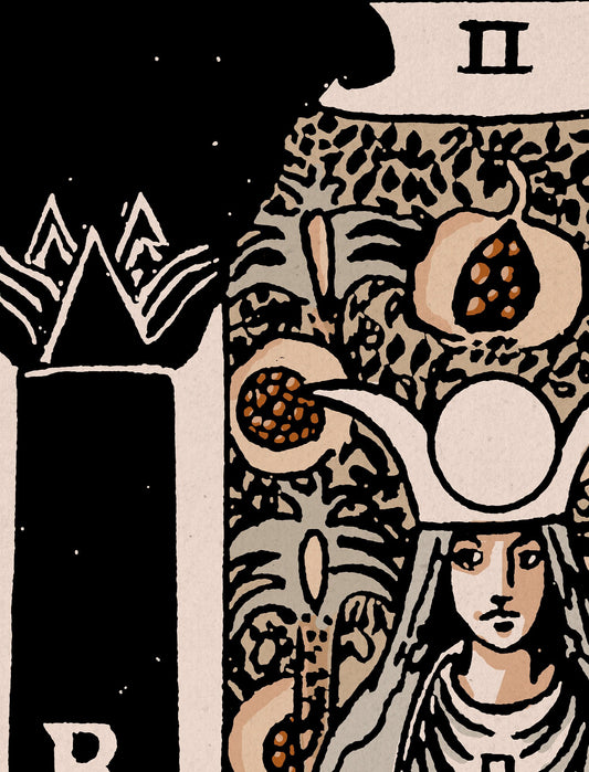 The High Priestess Tarot Card Print Neutral Vibe Poster Giclee Art Quality USA Made by My Store