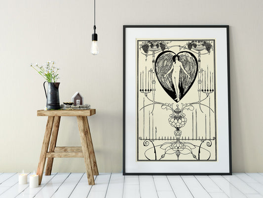 The Mirror of Love by Aubrey Beardsley Art Nouveau Print No Frame Poster Artwork for Elegant Rooms by My Store