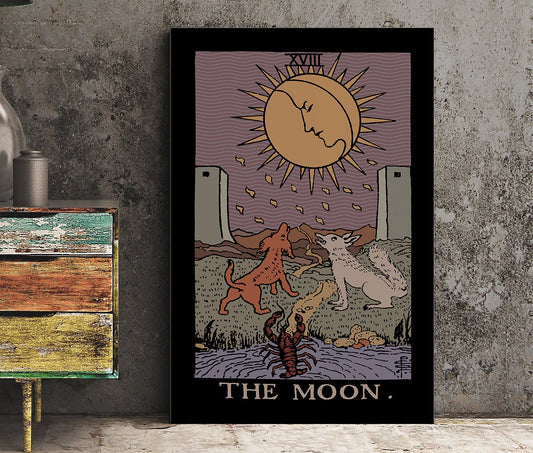 The Moon Tarot Card Print Darker Colorway Poster No Frame by My Store