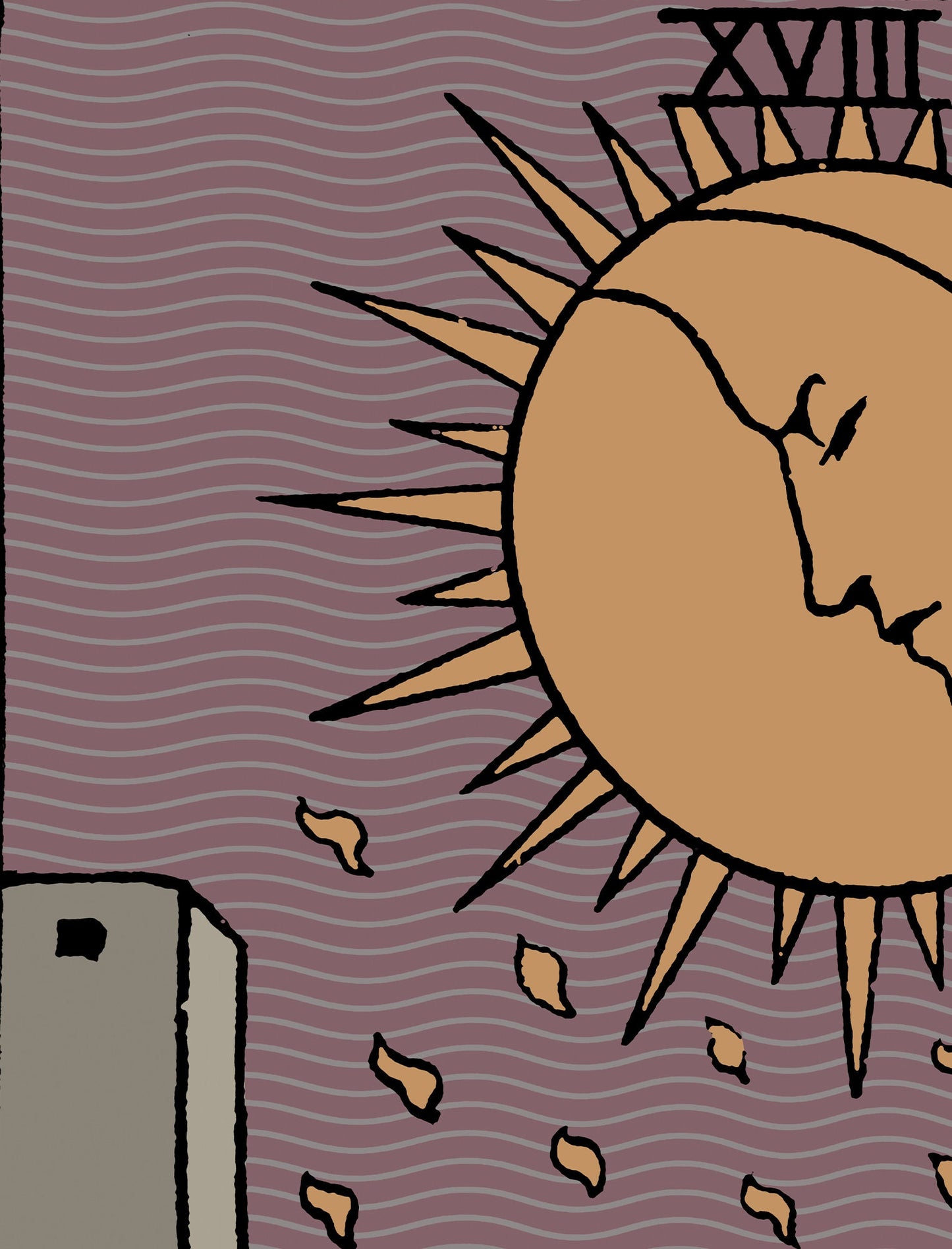 The Moon- Tarot Card Print - Closeup