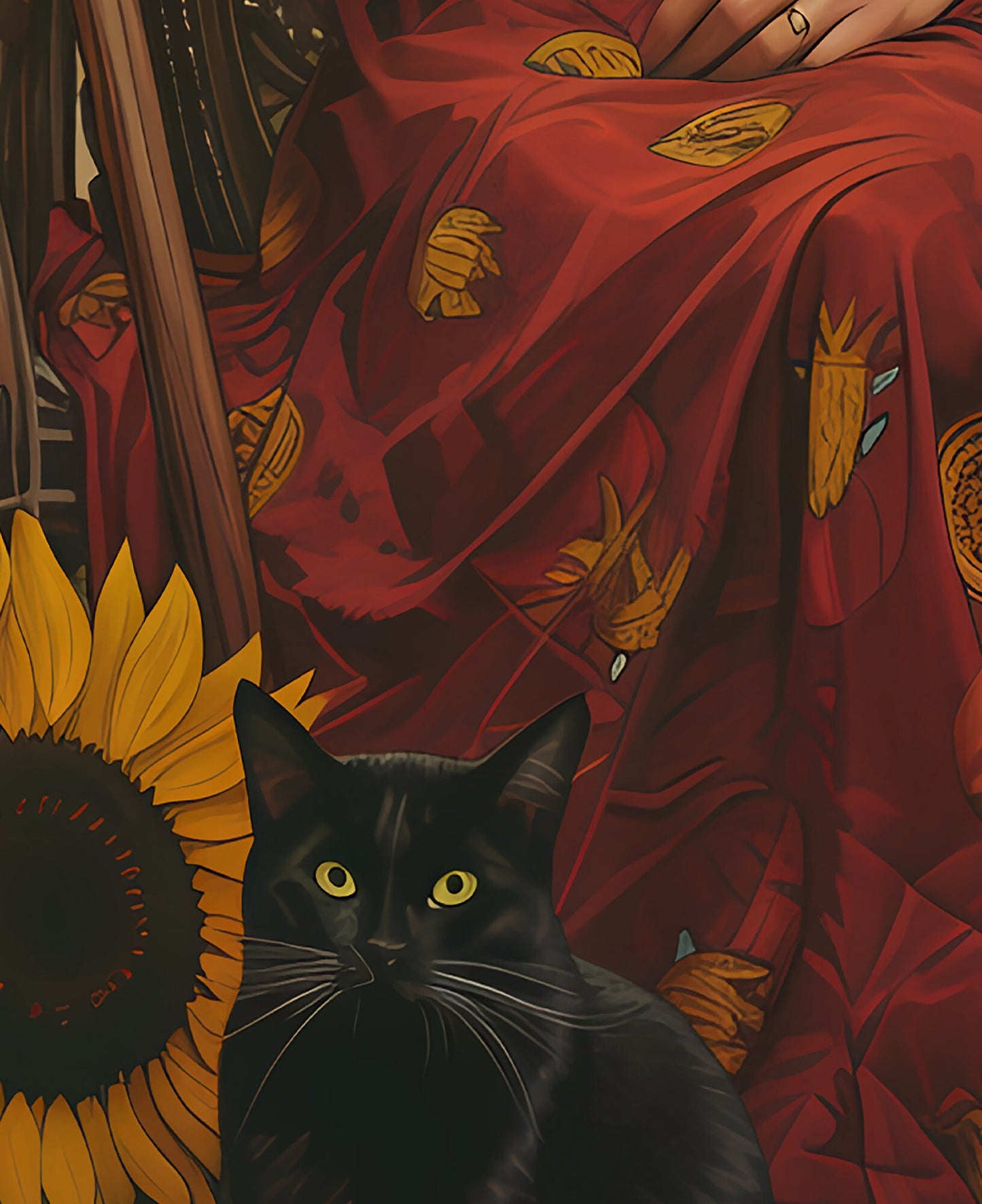 The Queen of Wands - Tarot Card Print - The Queen of Wands Card Poster, No Frame