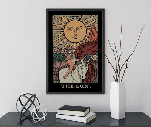 The Sun Tarot Card Print Darker Colors Poster No Frame Wall Art For Positive Energy by My Store