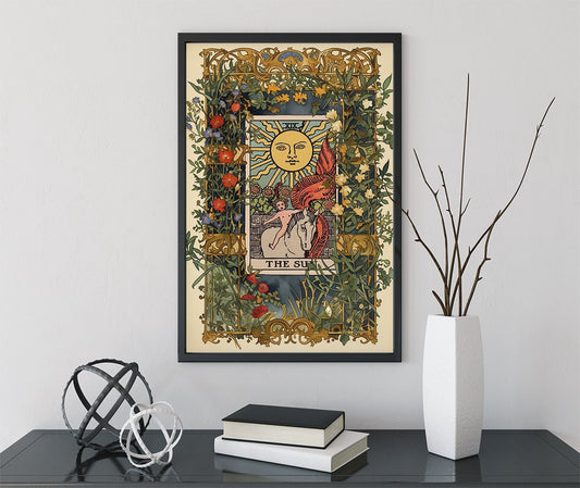 The Sun Tarot Card Print - The Sun Card Poster, No Frame