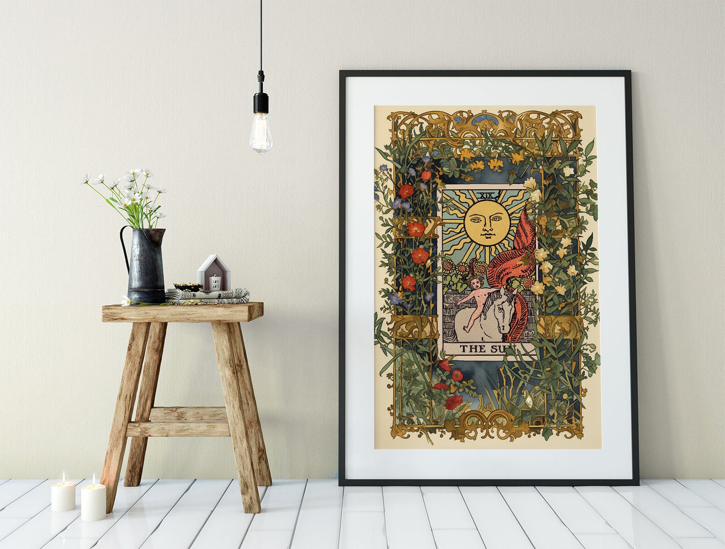 The Sun Tarot Card Print - The Sun Card Poster, No Frame